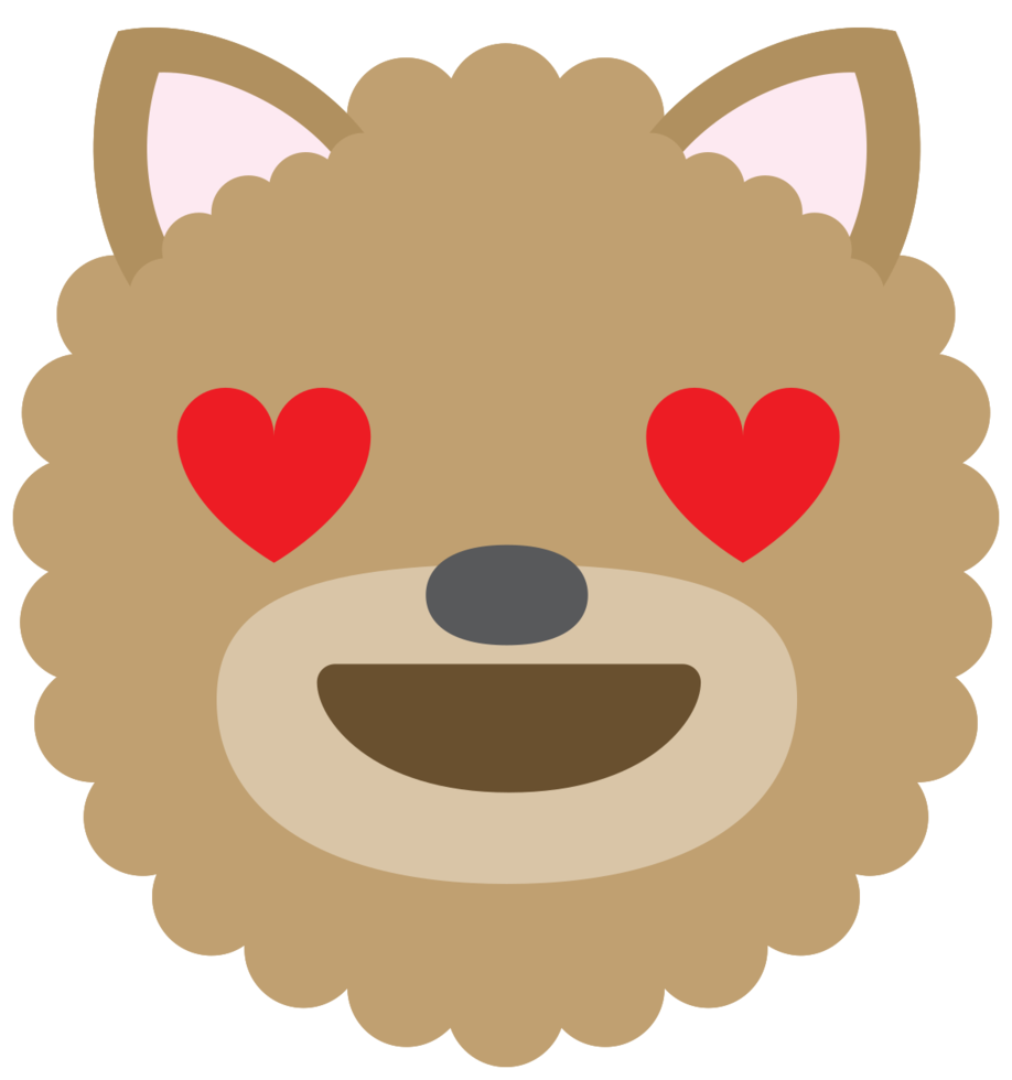 emoji hond gezicht liefde png