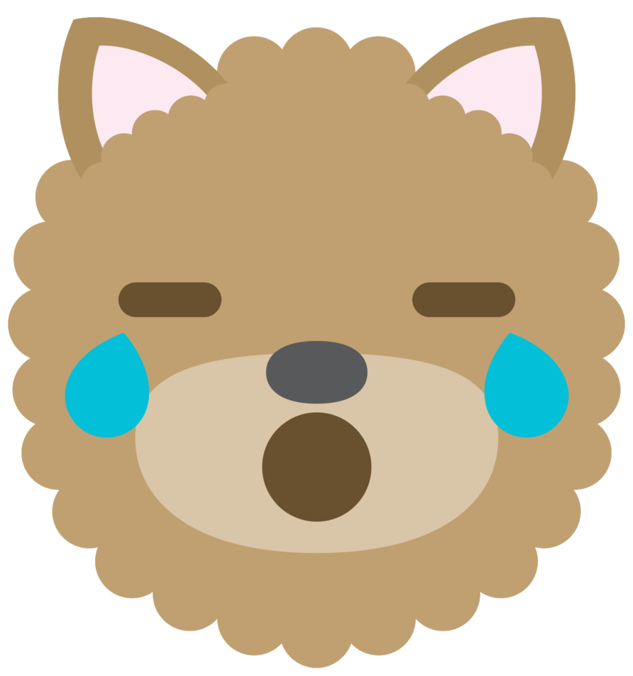 emoji hond gezicht huilen png