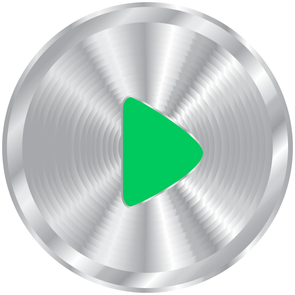 Silver music button play png