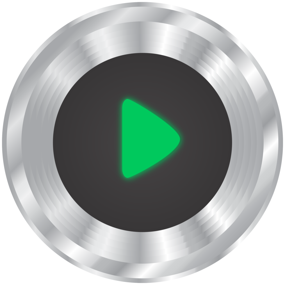 Silver music button play png