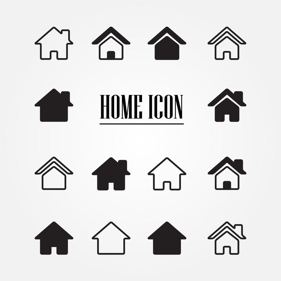 Home icon set vector