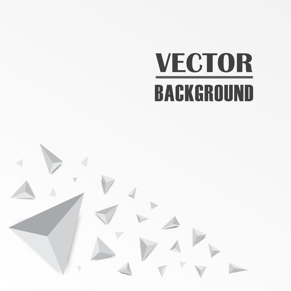 Metallic 3D triangle corner design with copyspace vector