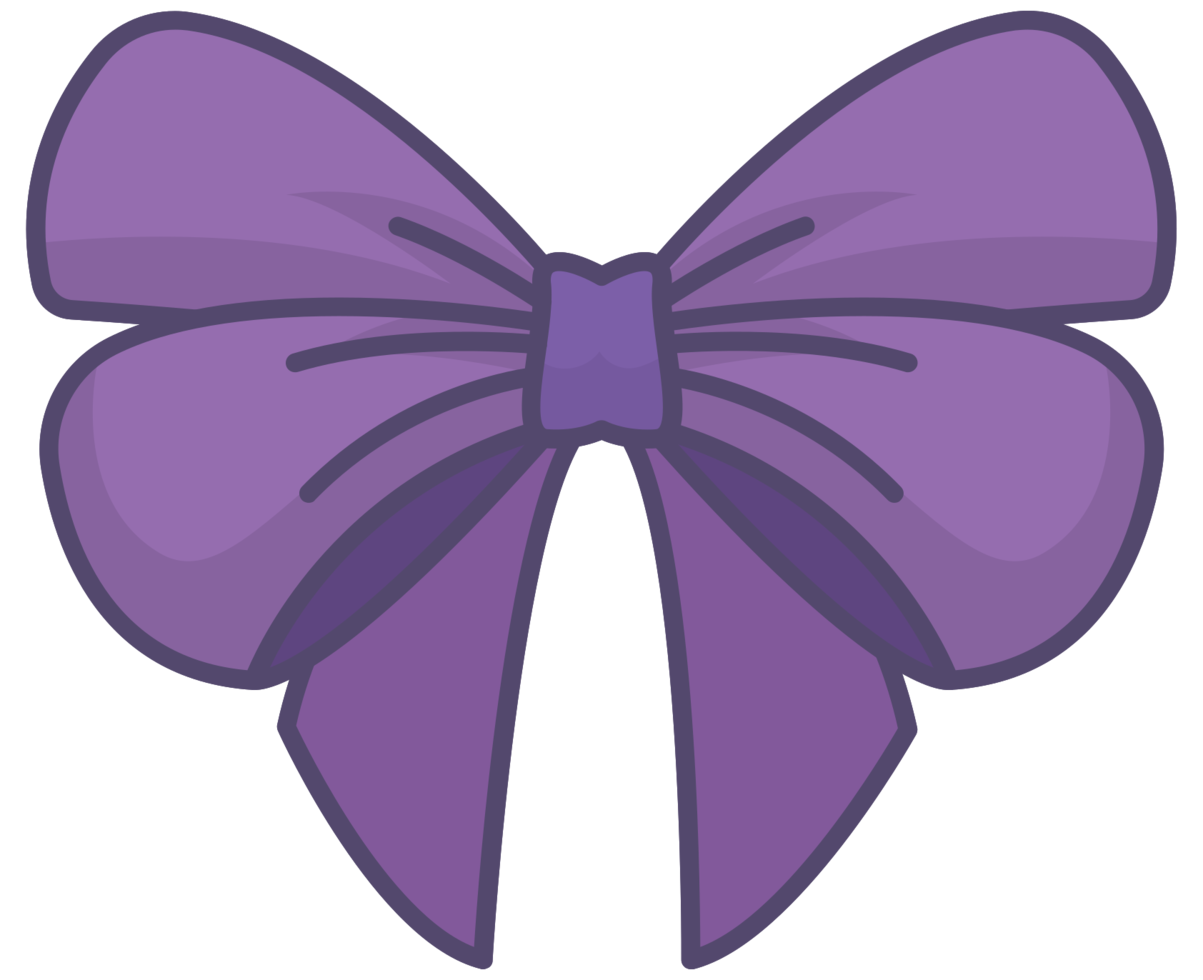 Purple Hair Bow Clip Art