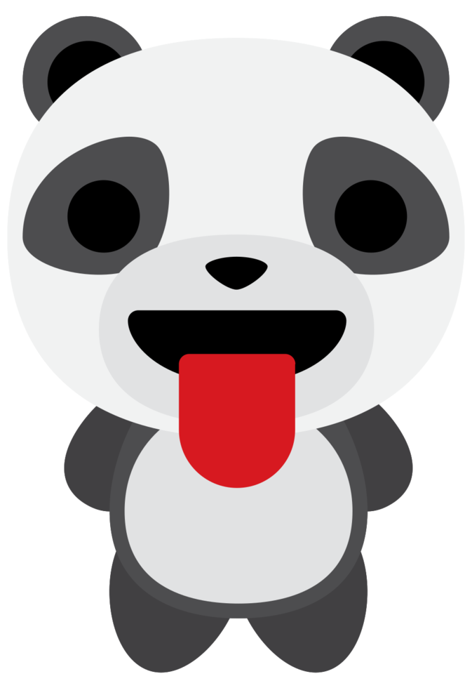 Emoji panda tounge png