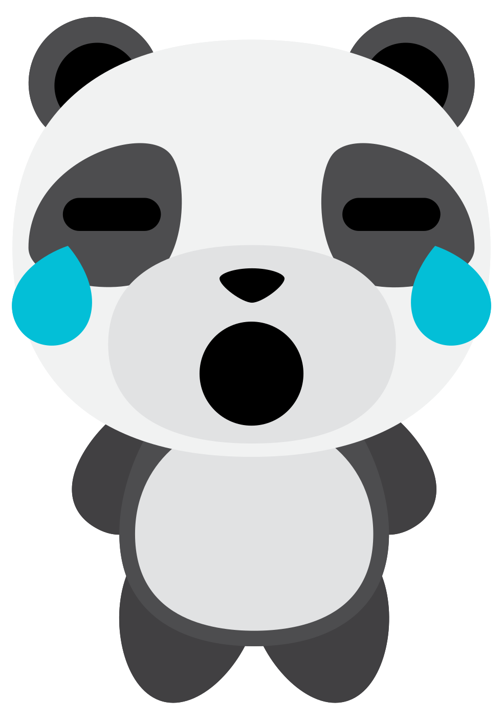 Free Emoji  panda  cry PNG with Transparent Background