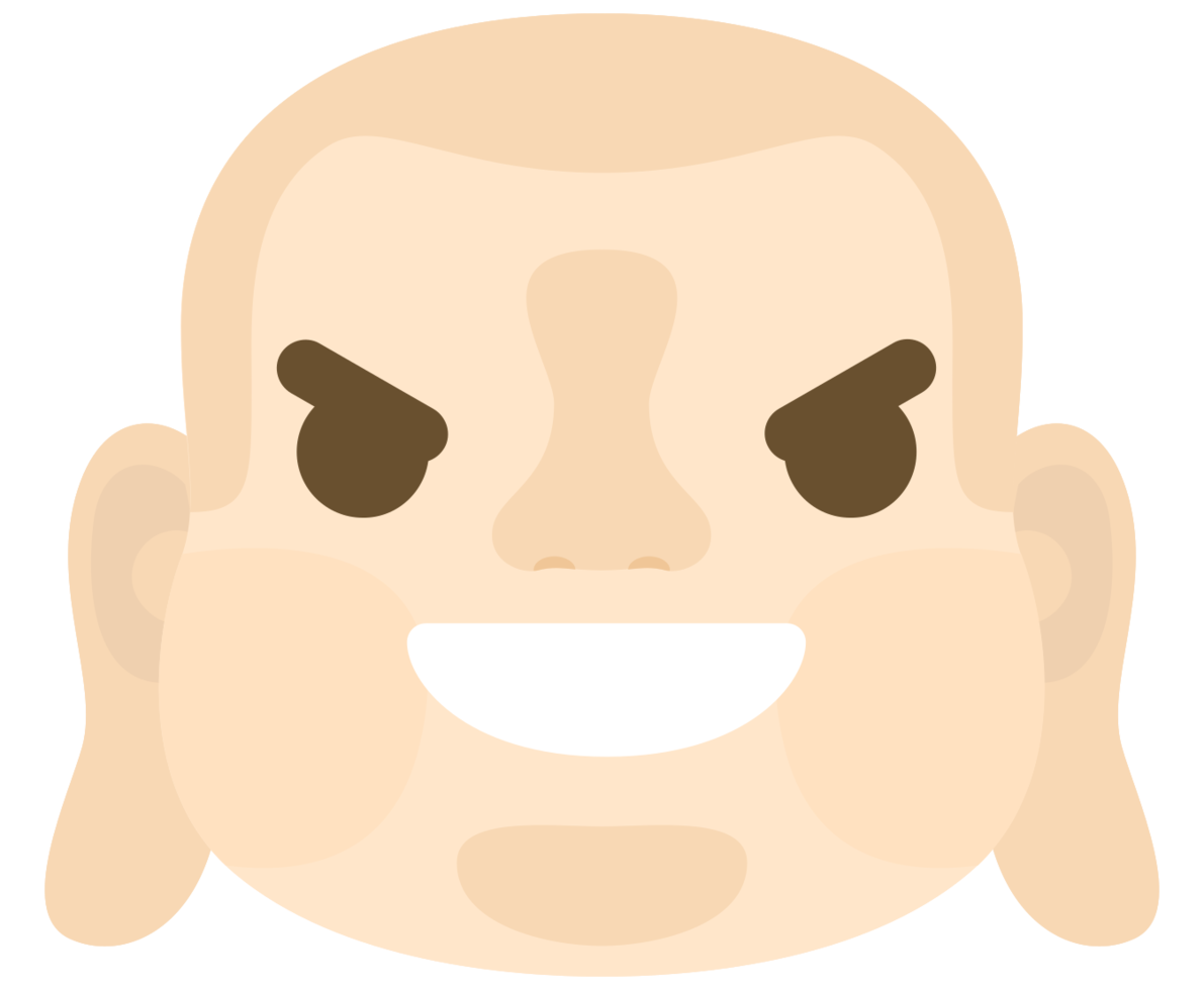 Emoji Buddha Gesicht böses Lächeln png