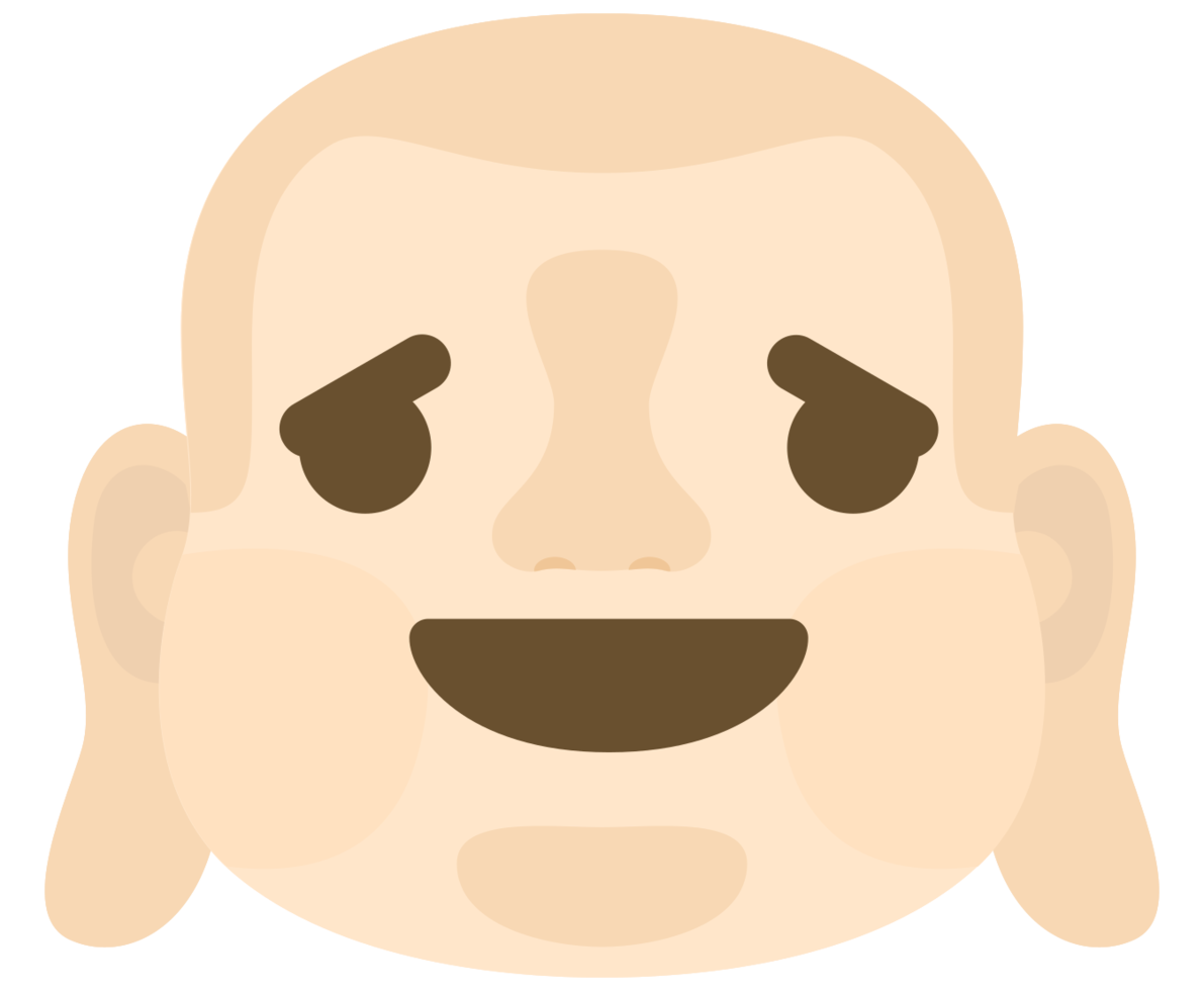 Emoji buddha face sad png