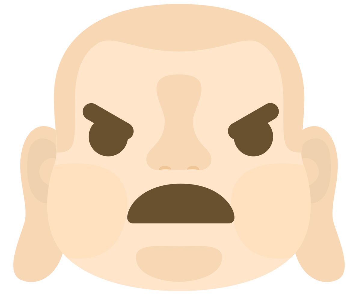 Emoji Buddha Gesicht wütend png