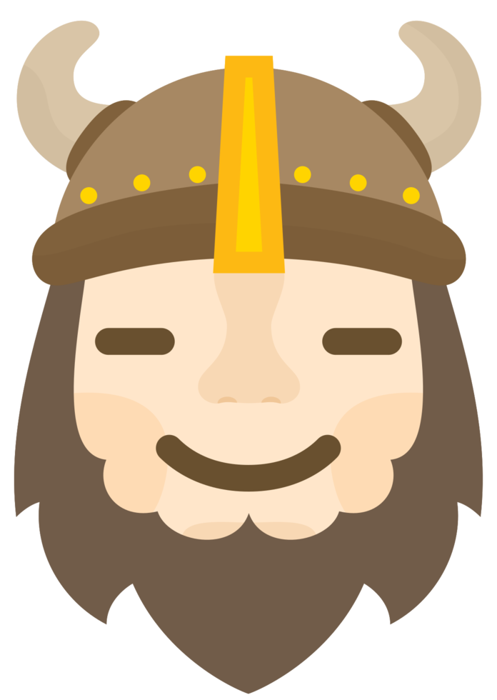 Emoji viking big smile png