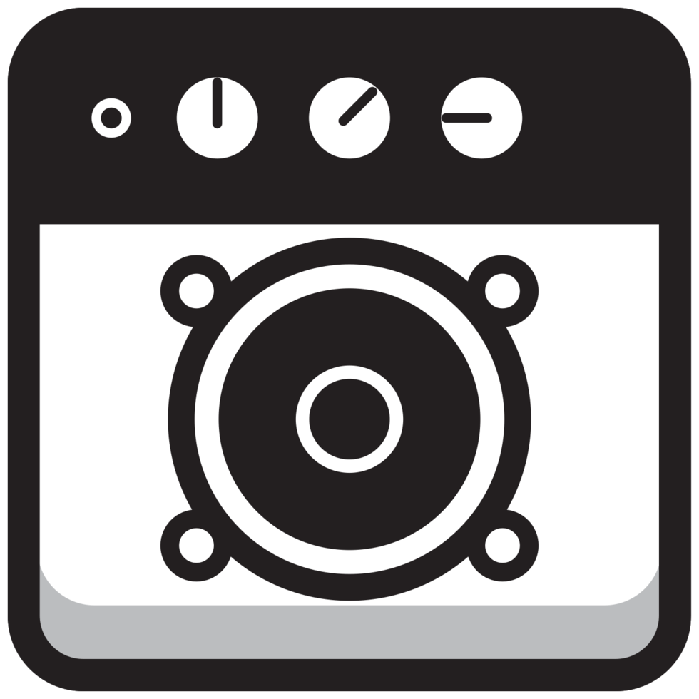 Round square music icon speaker png