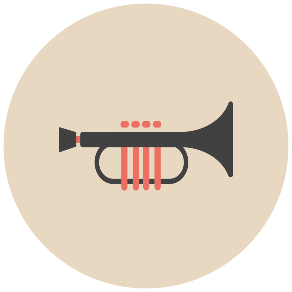 Music flat icon trumphet png