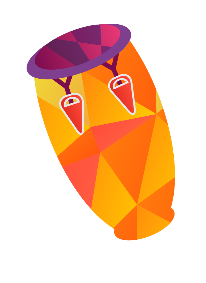 Colorful music instrument djembe png