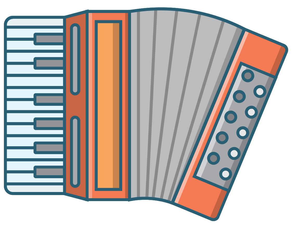Music instrument line icon accordion png