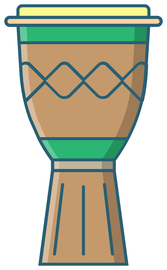 Music instrument line icon djembe png