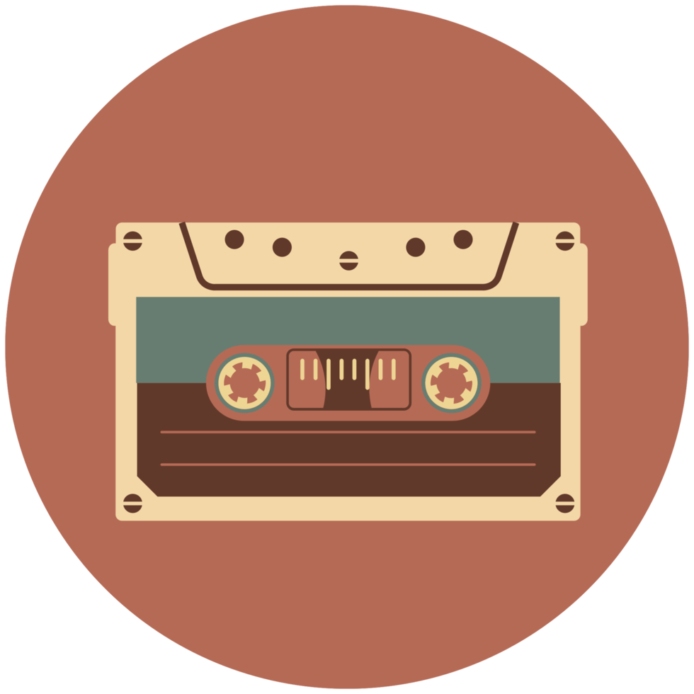vintage muziekinstrument icoon cassette png