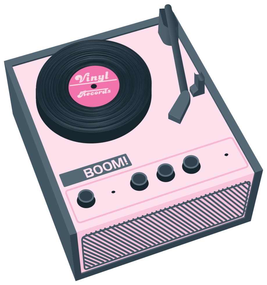 Music equipment retro vinyl record player png