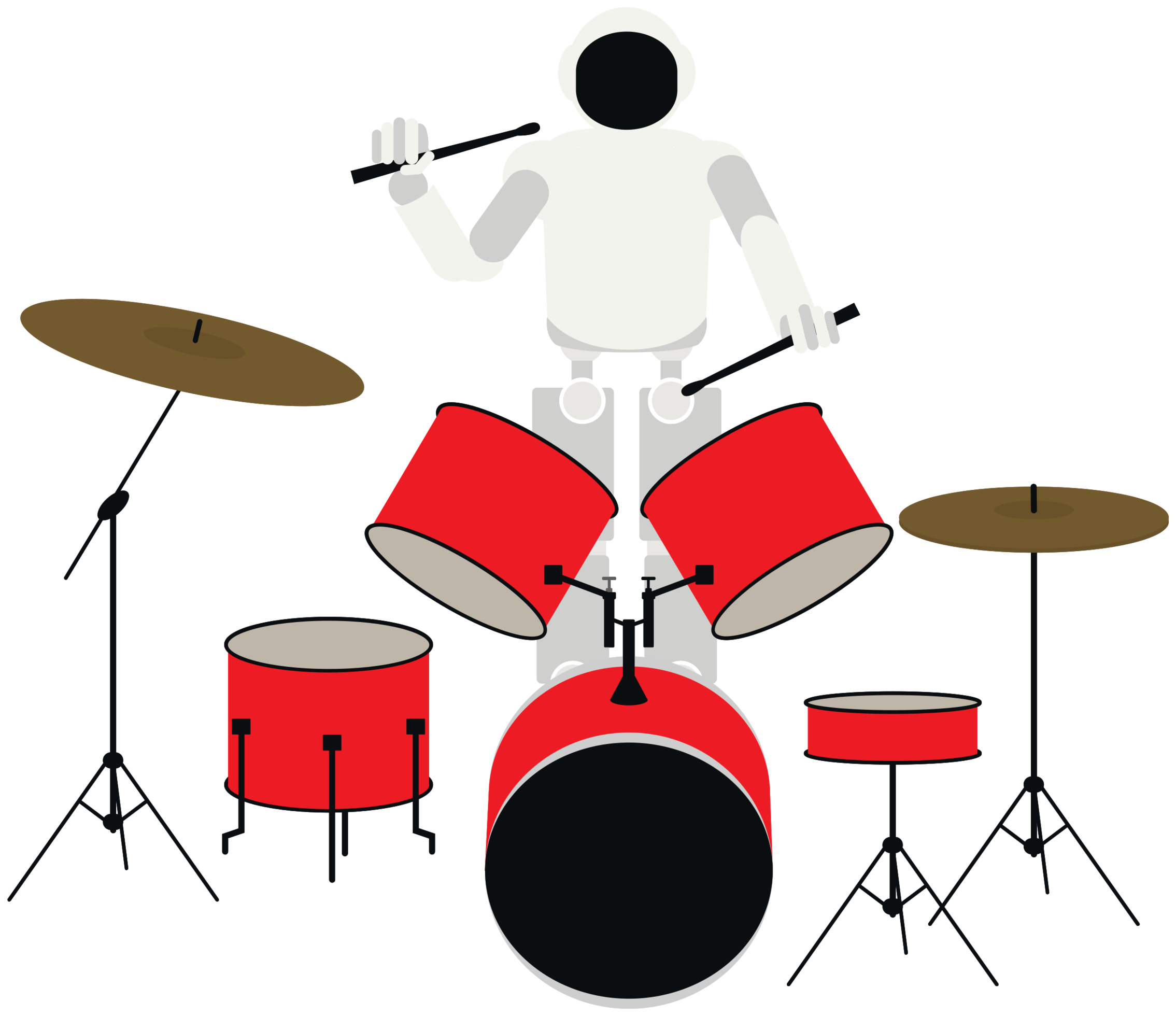 Robot playing music drum 1206697 PNG