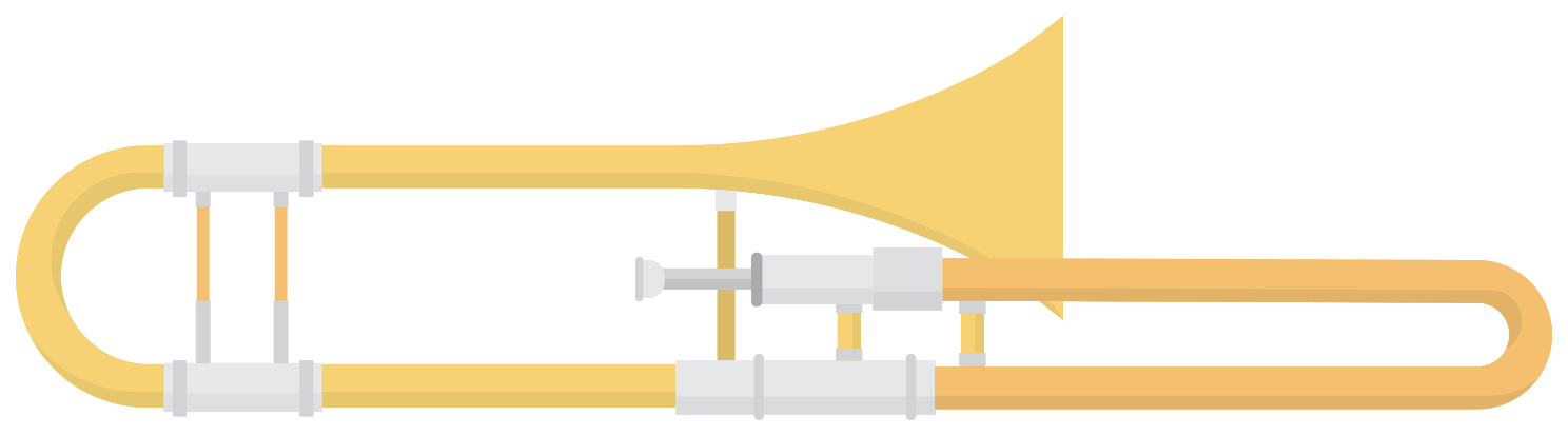 Wind music instrument trombone png
