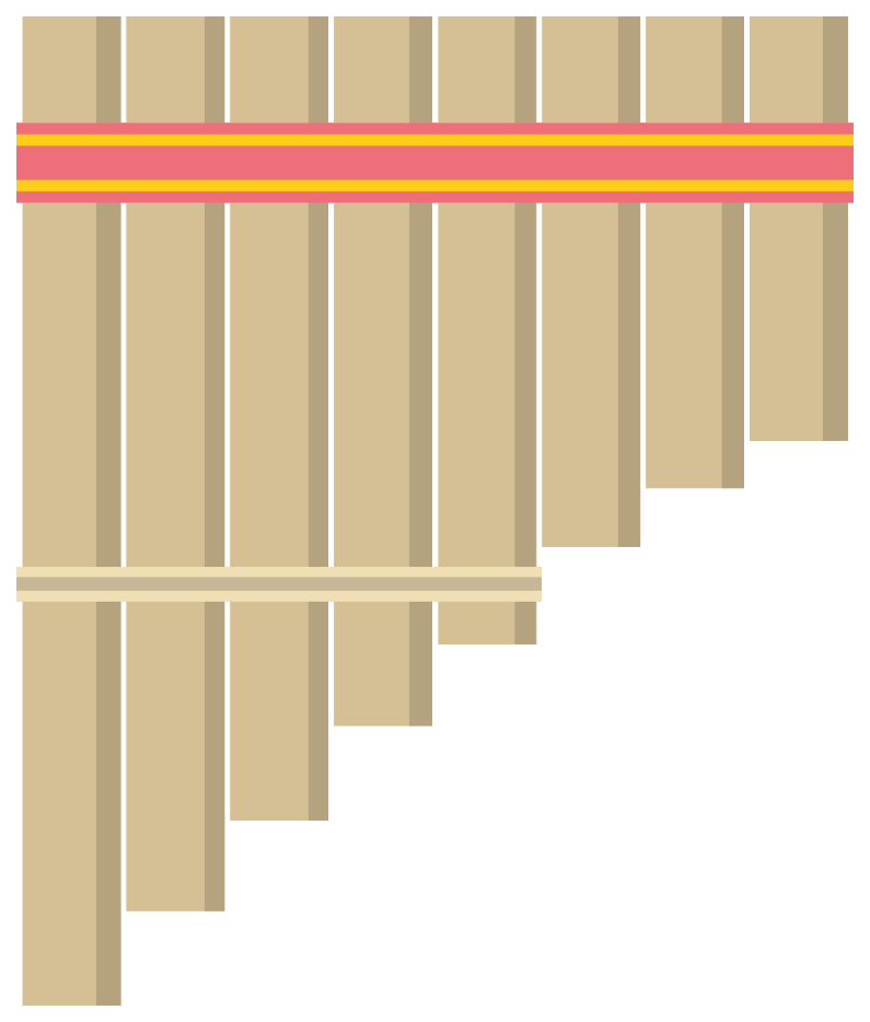 Wind music instrument pan flute png