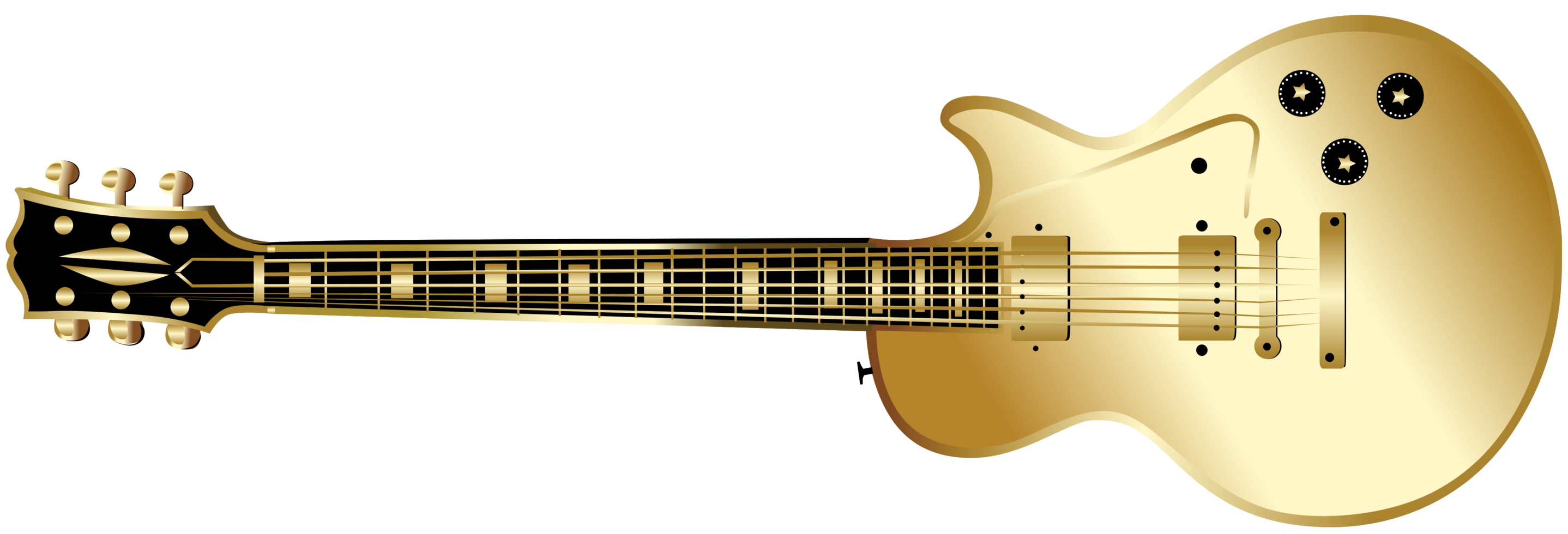 Golden electric guitar  png