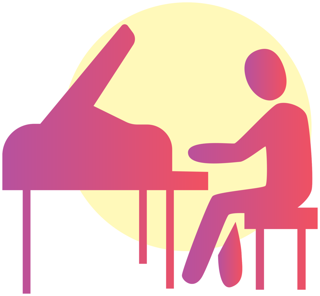 Musician playing grand piano png