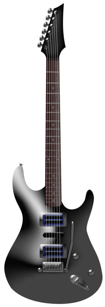 Silver black electric guitar png