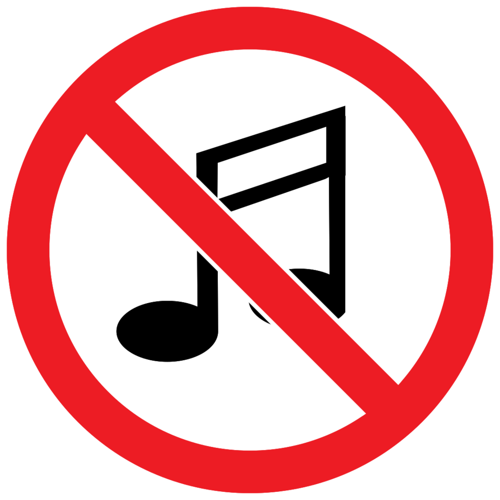 Prohibited sign no music png