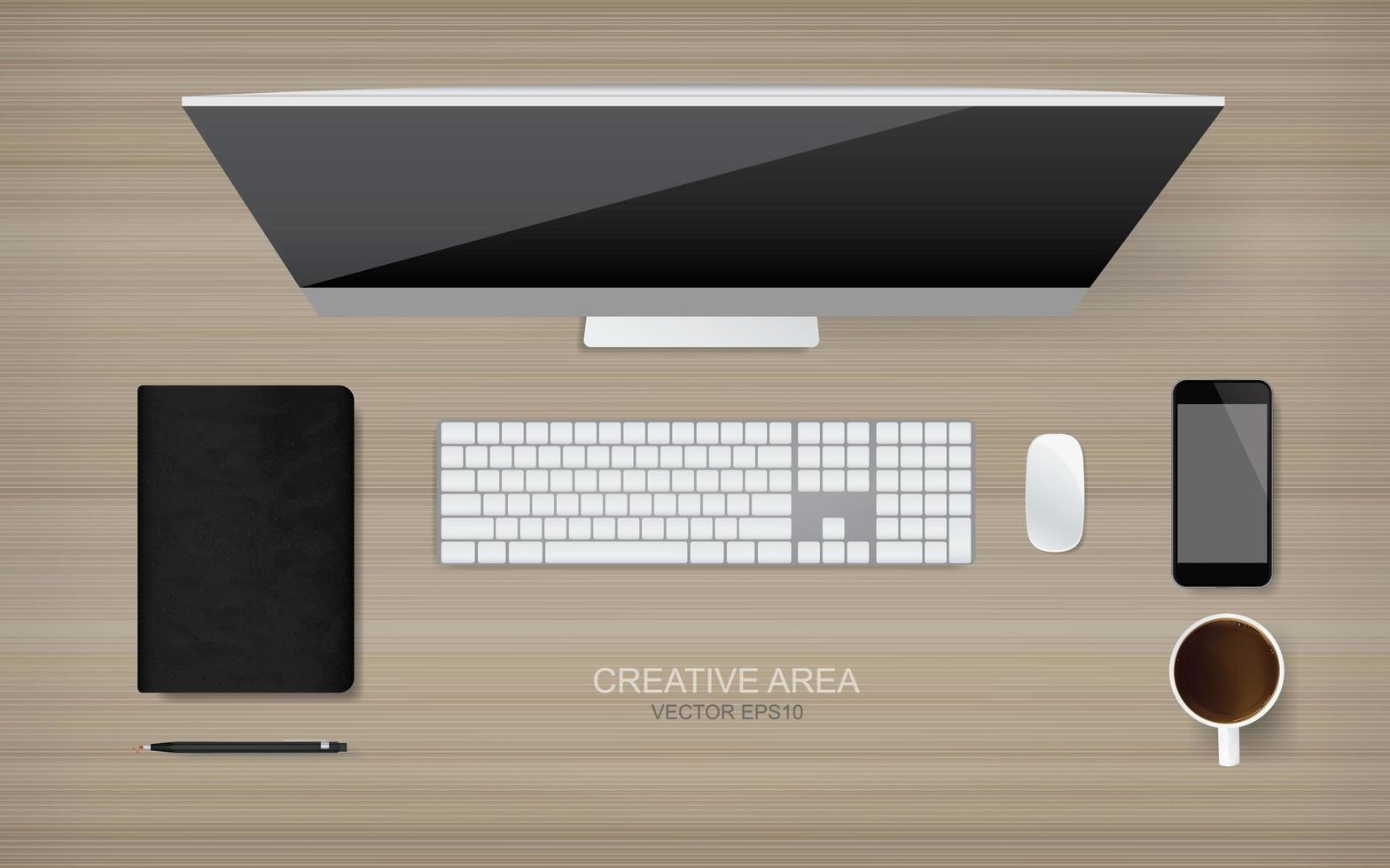 Top view of working space area vector