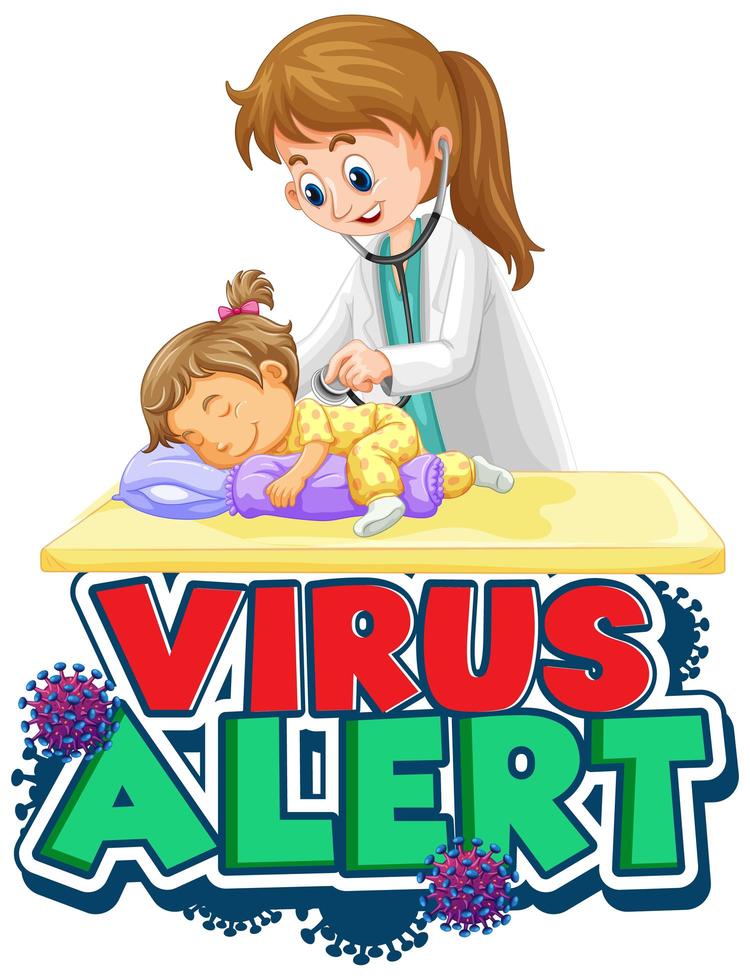 Virus alert with doctor  vector