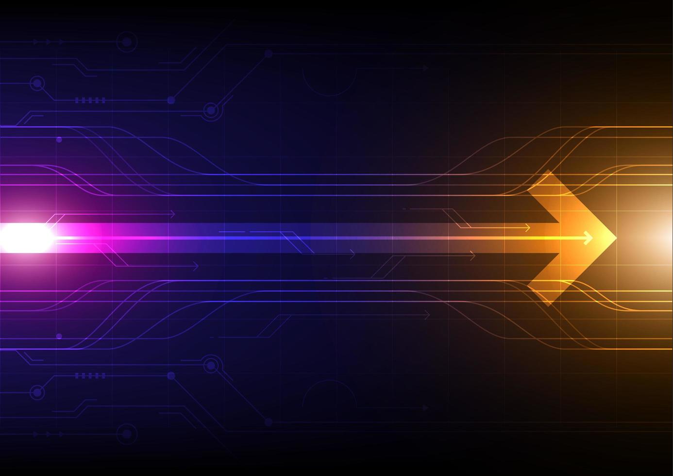 Abstract glowing arrow technology background vector