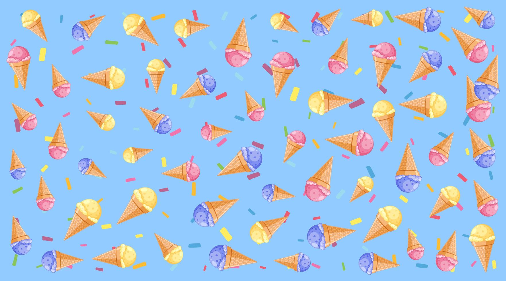 Seamless background pattern with ice cream vector