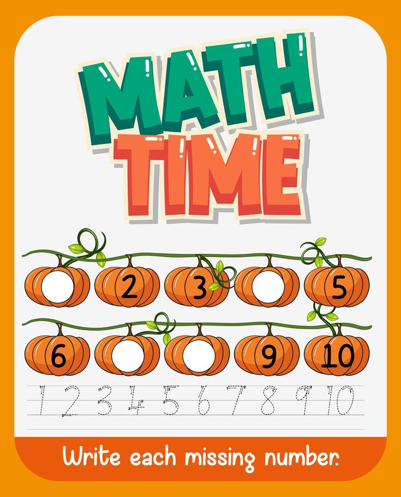 Math Worksheet template vector