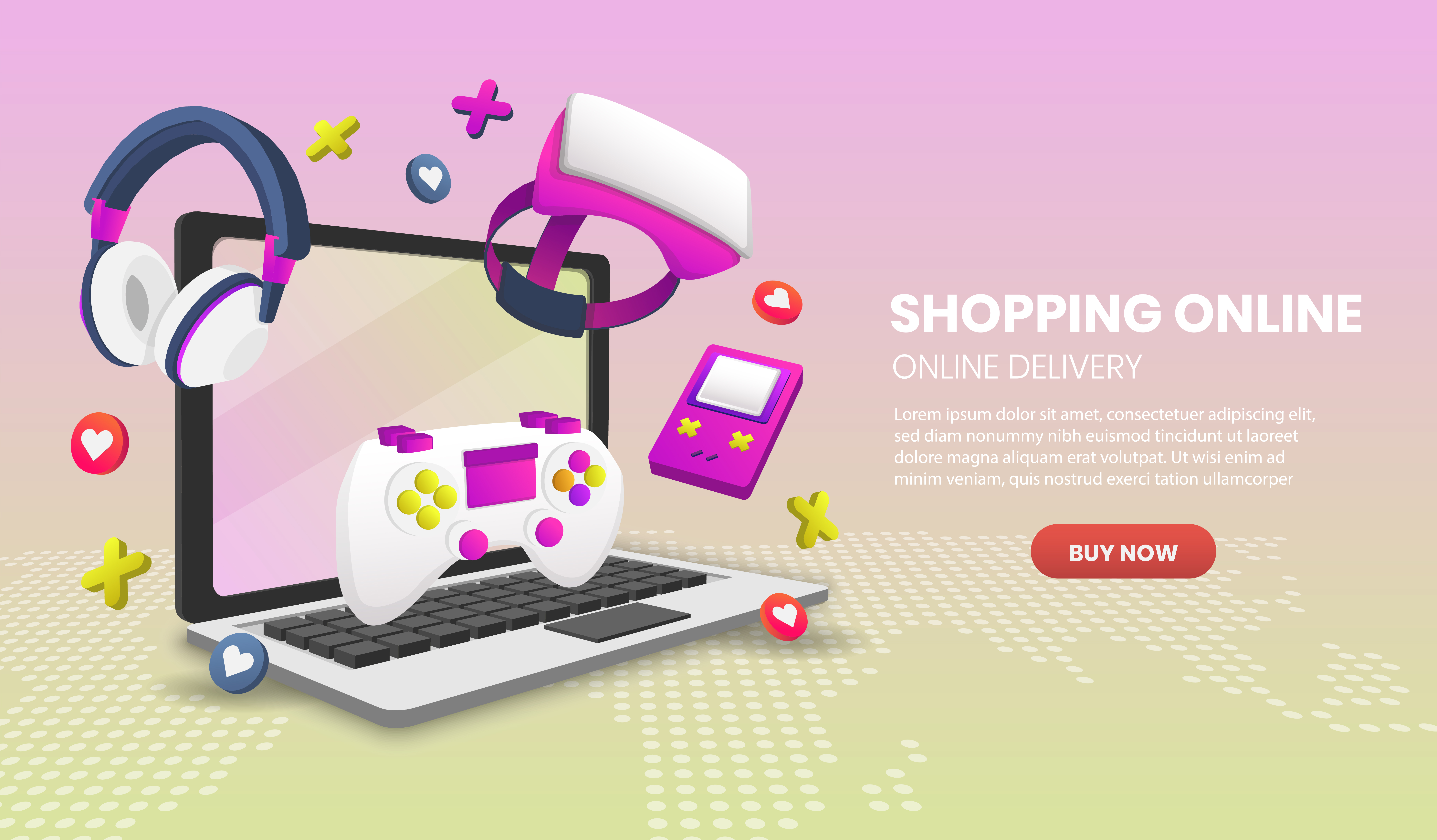 Gaming on video game hardware 1211340 Vector Art at Vecteezy