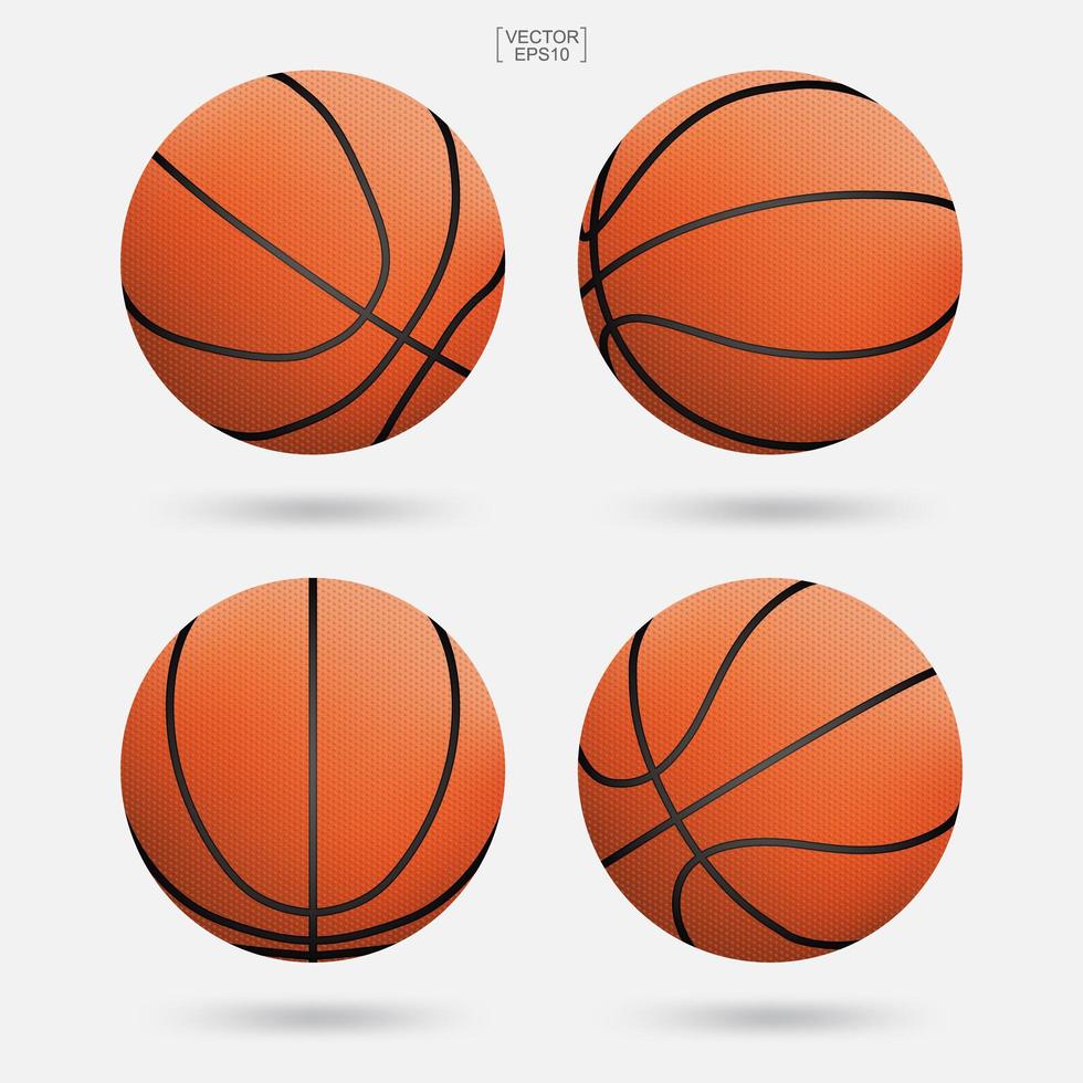 Colección de pelotas de baloncesto 3d vector