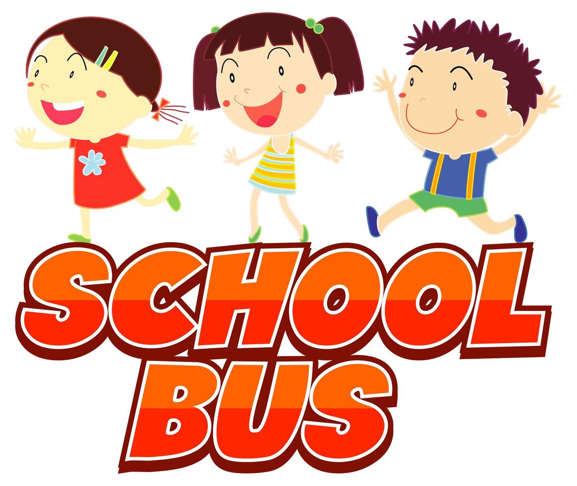 Kids ready for the school bus vector