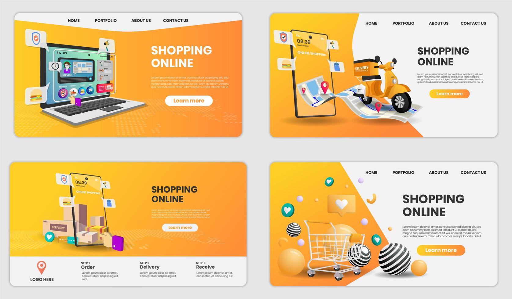 Shopping Online on Website  vector