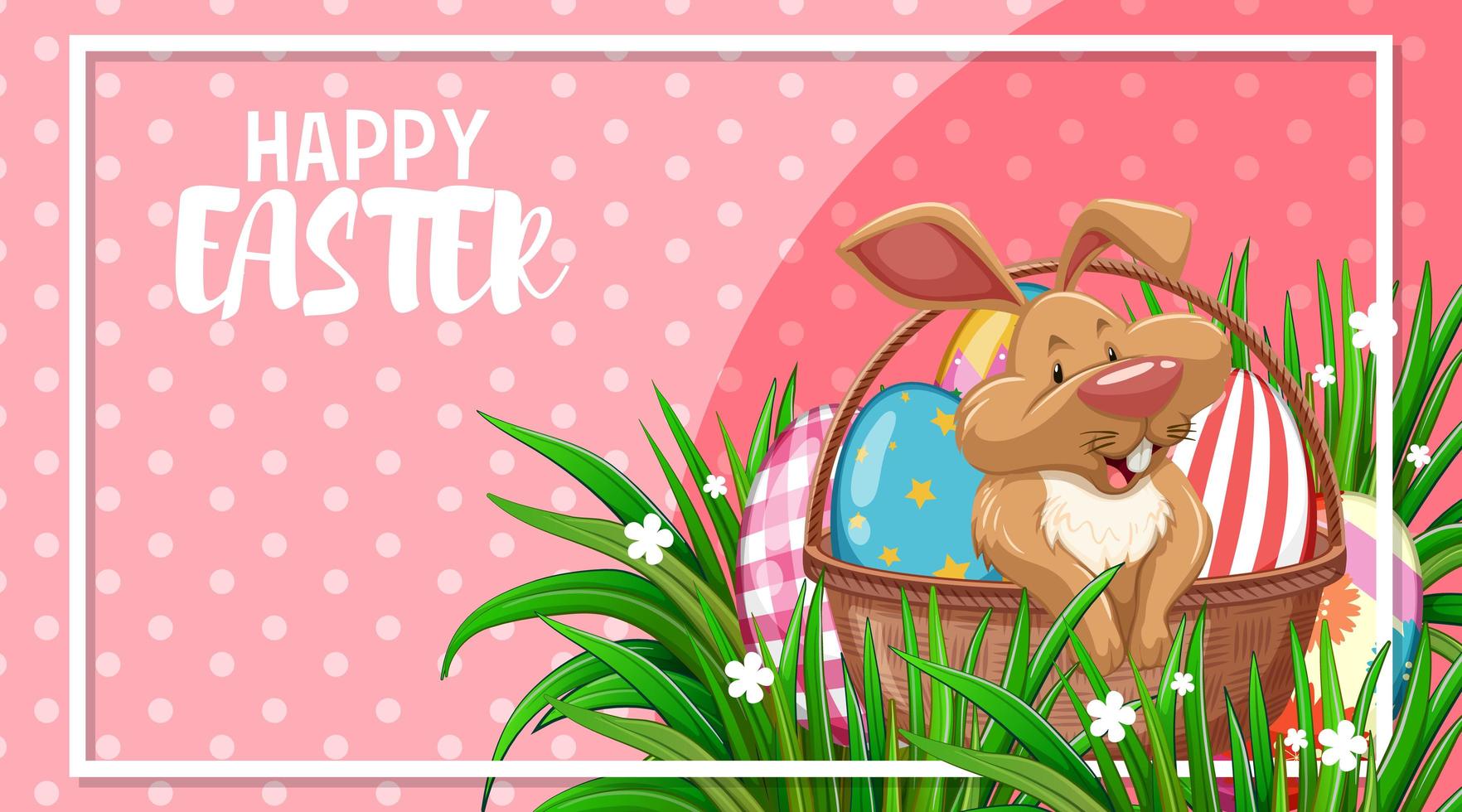 Happy Easter with cute bunny  vector