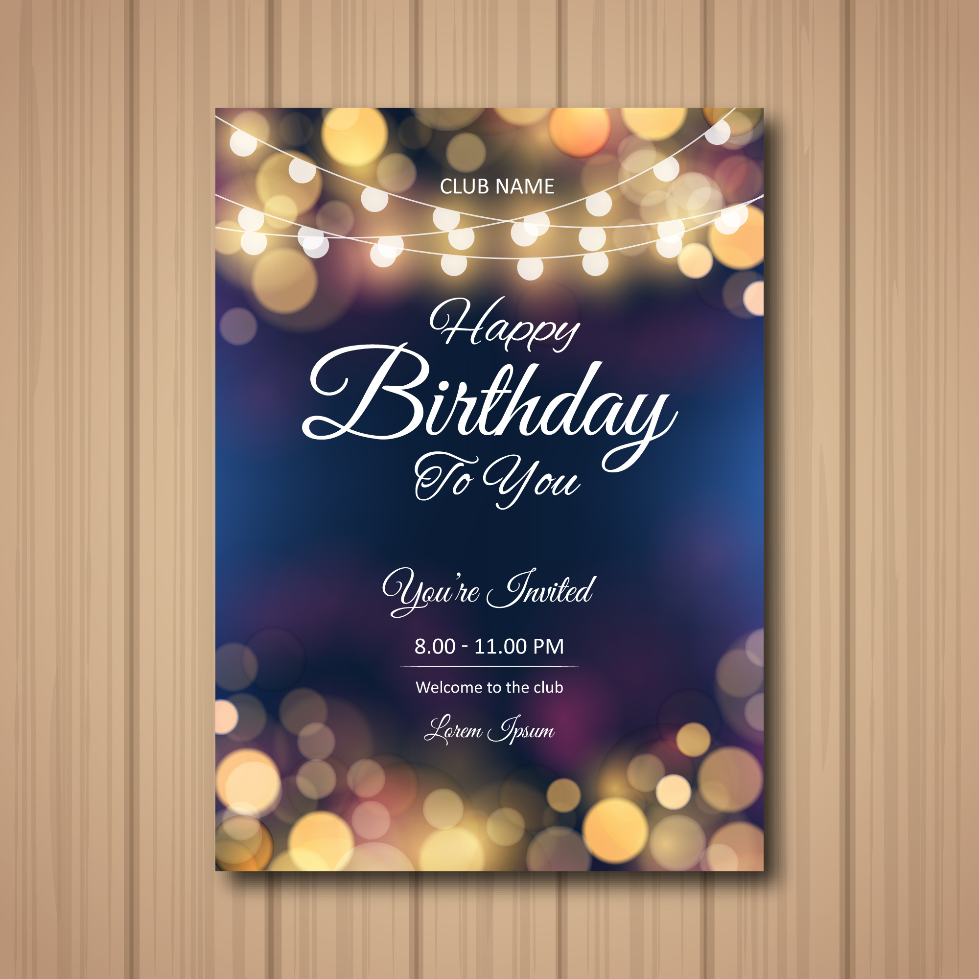 Download Birthday Party Bokeh and Strong Light Invitation ...