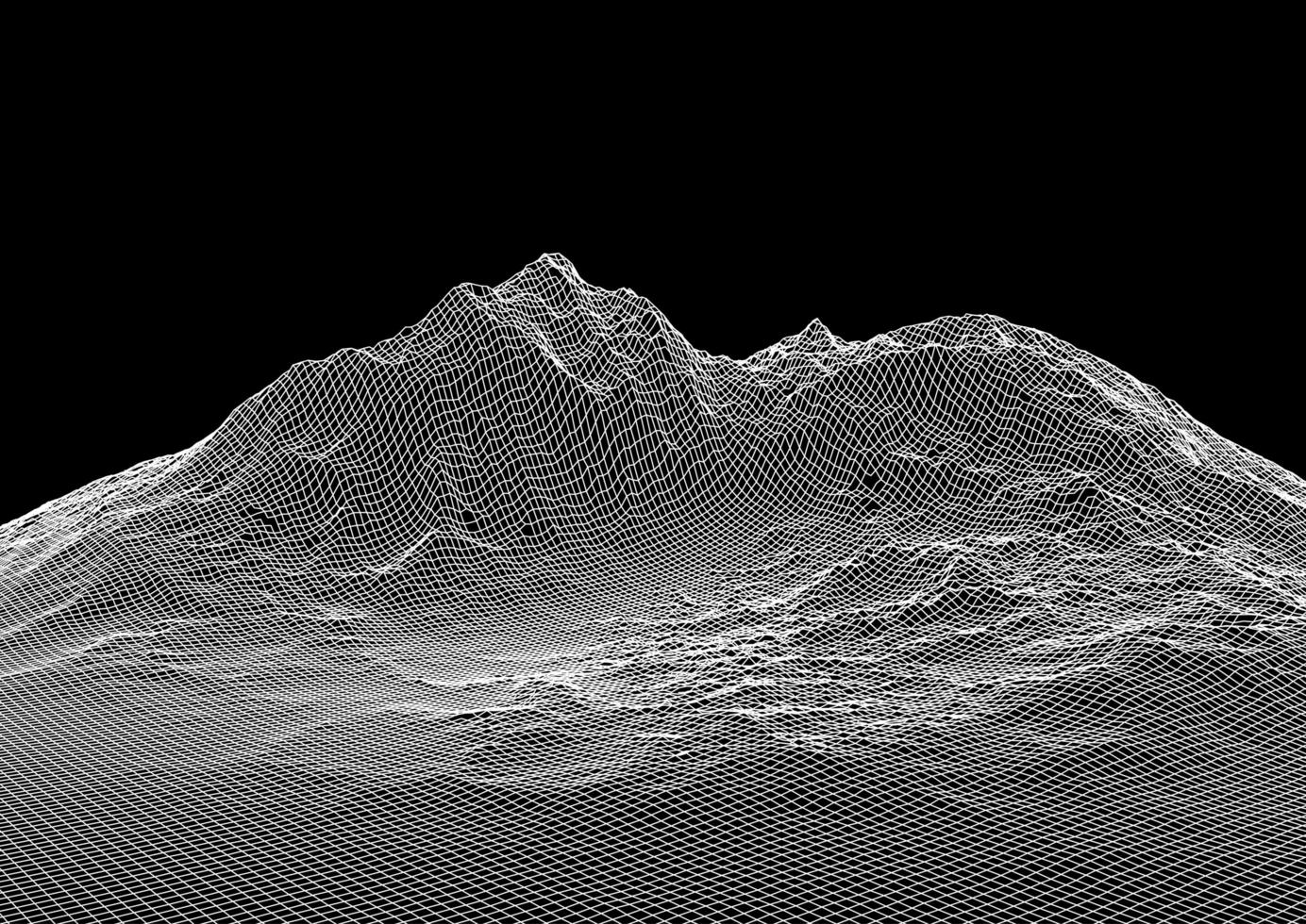 Abstract wireframe landscape vector