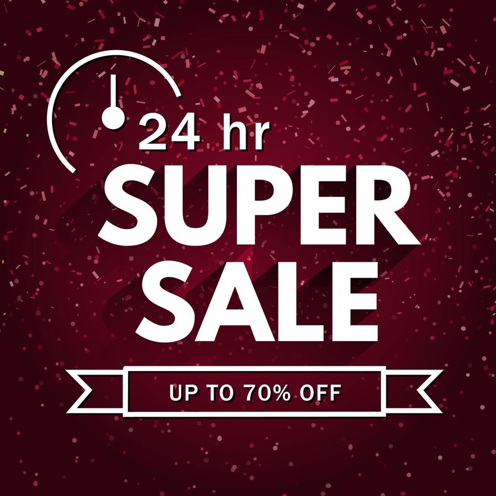 24-Hour Super Sale Confetti Background vector