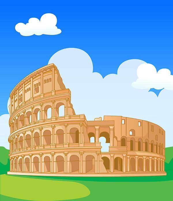 coliseo en roma diseño vector