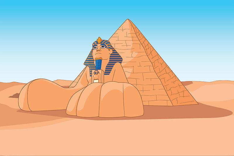 la esfinge y las pirámides de egipto vector