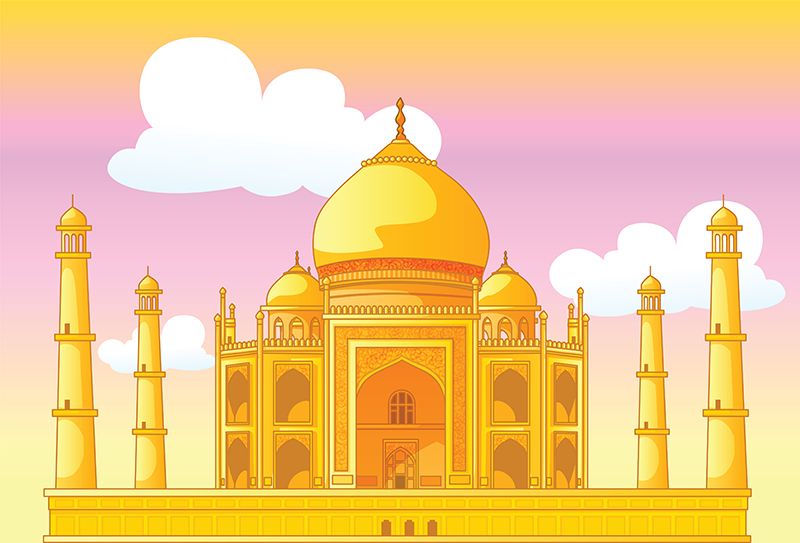 Taj Mahal in India 1211508 Vector Art at Vecteezy