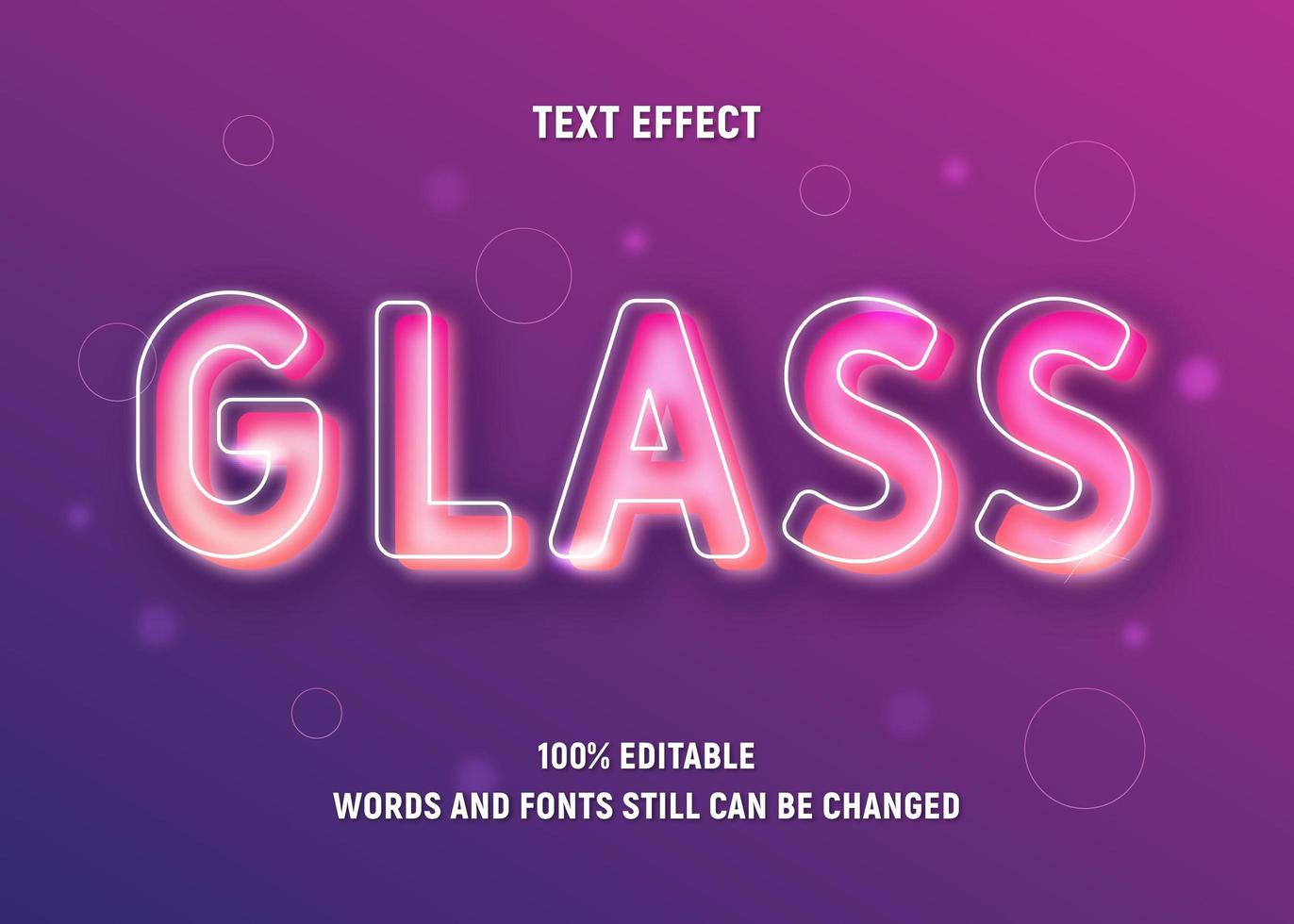 Editable Pink Neon Sign Text vector