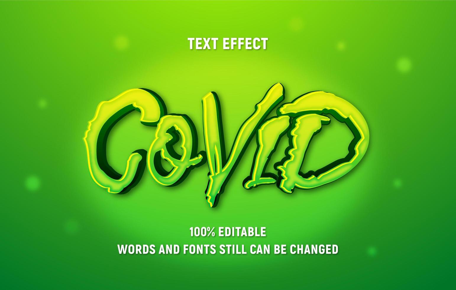 Editable Green COVID Text vector