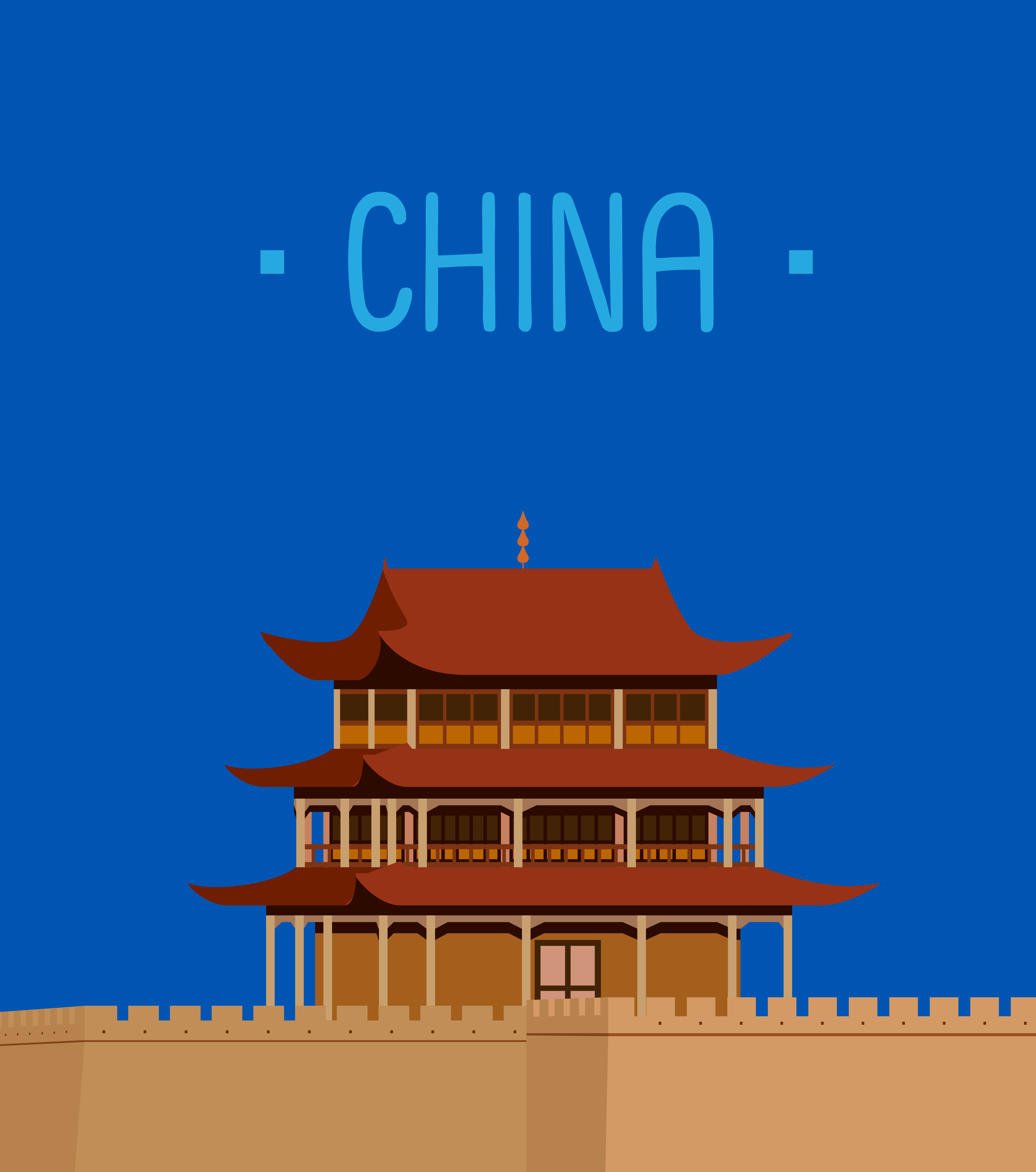JiaYuGuan The Great Wall of China 1211530 - Download Free Vectors