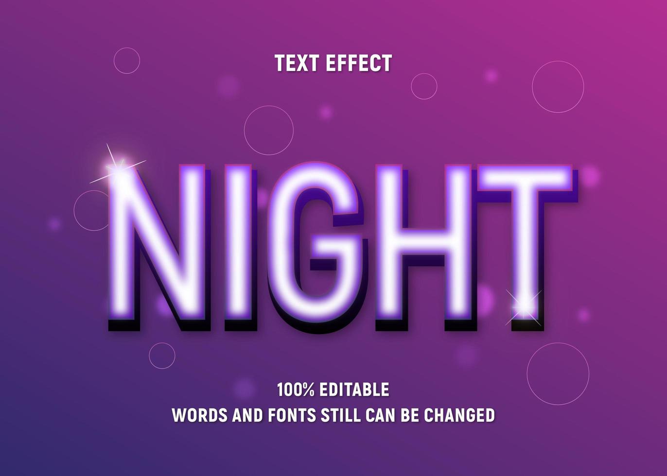 Editable Lighted Violet Color Text vector