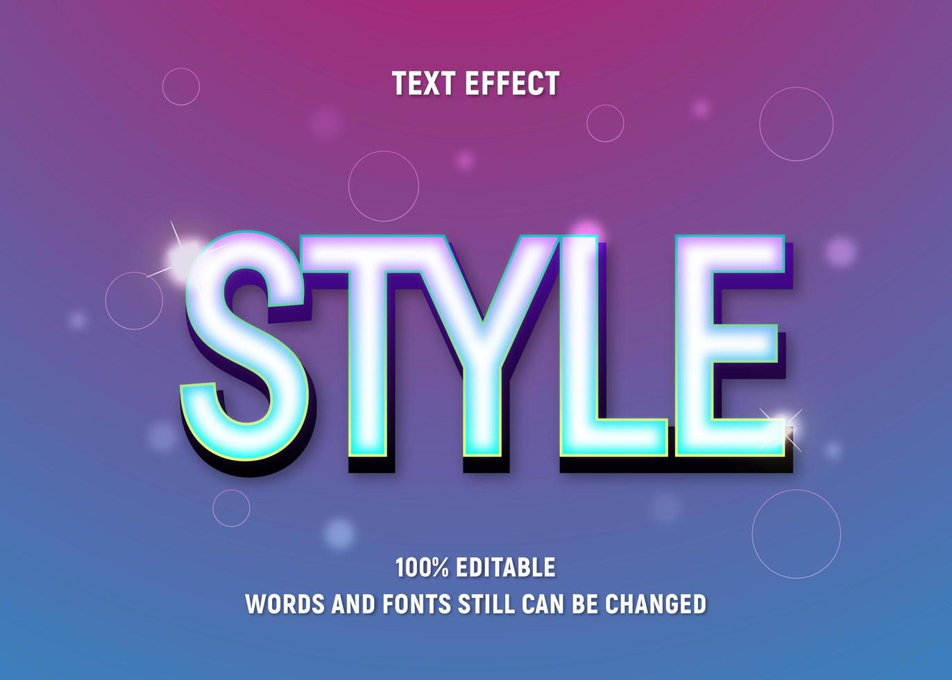 Editable Glowing Blue Style Text vector