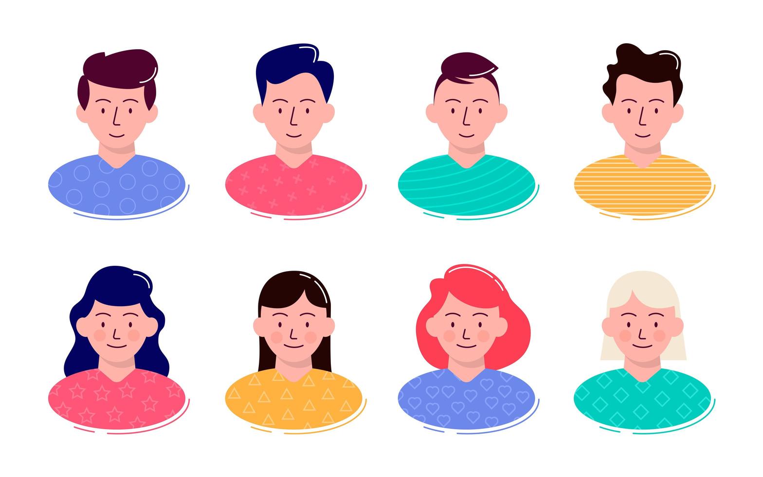 conjunto de avatar de personas vector