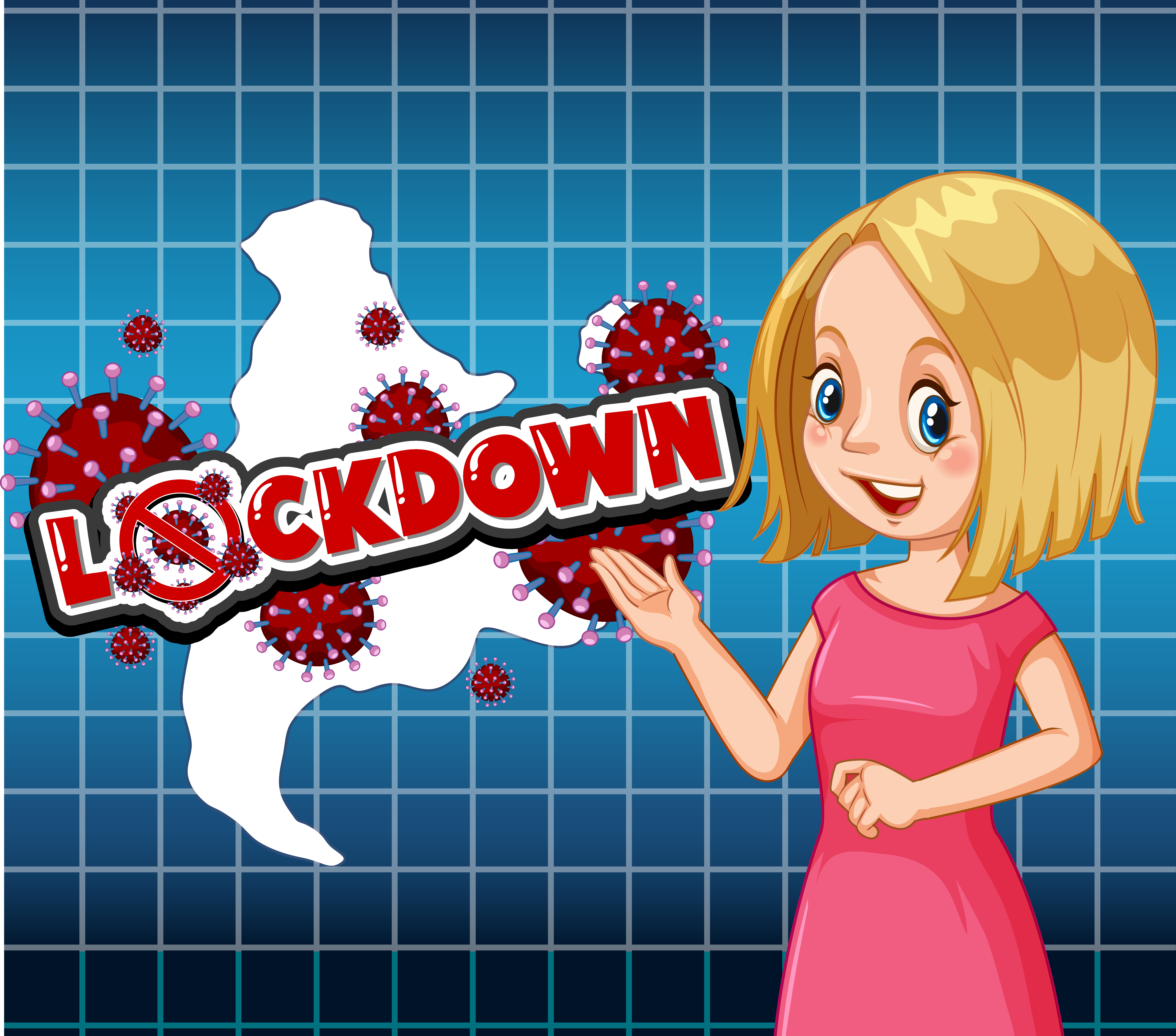 Coronavirus theme background with reporter and word lockdown - Download Free Vectors, Clipart ...